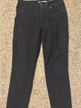 YMI Women's High-Rise Black Distressed Jeans